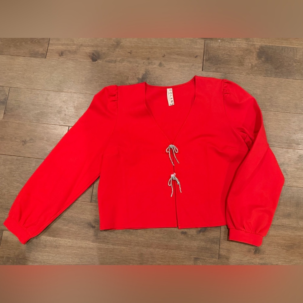 NWOT Anthropologie Dolan Left Coast
Bow Front Cardigan Top with Rhinestones - XL - Picture 4 of 7